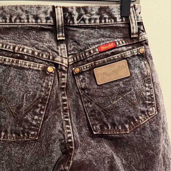 Wrangler Jeans High Rise Raw Hem Red Acid Wash Sz 3 Cowboycore Vintage USA Made - Picture 3 of 16